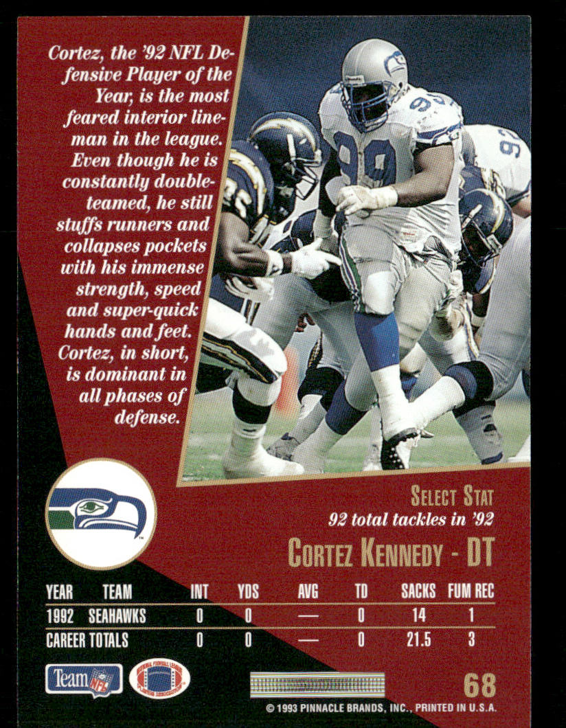 Cortez Kennedy 1993 Select #68 Seattle Seahawks