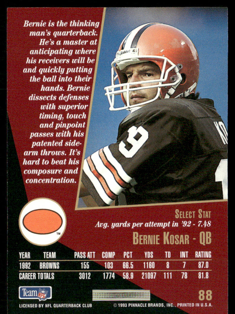 Bernie Kosar 1993 Select #88 Cleveland Browns