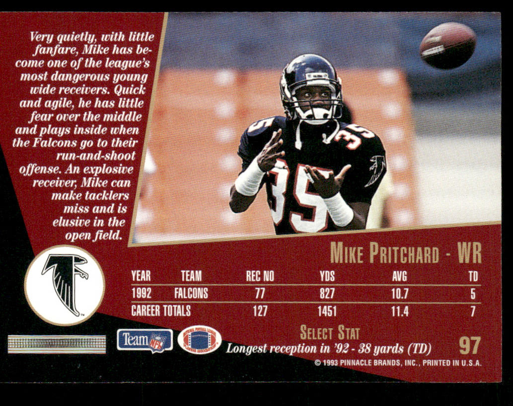 Mike Pritchard 1993 Select #97 Atlanta Falcons