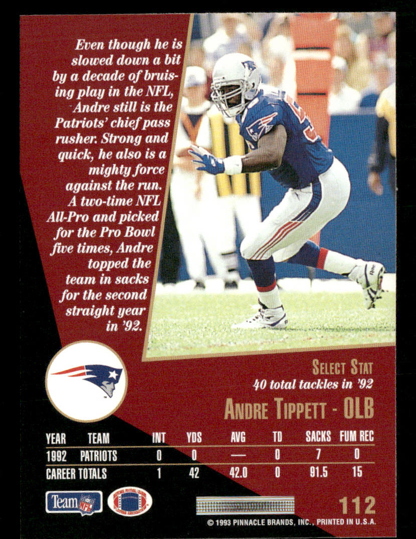 Andre Tippett 1993 Select #112 New England Patriots
