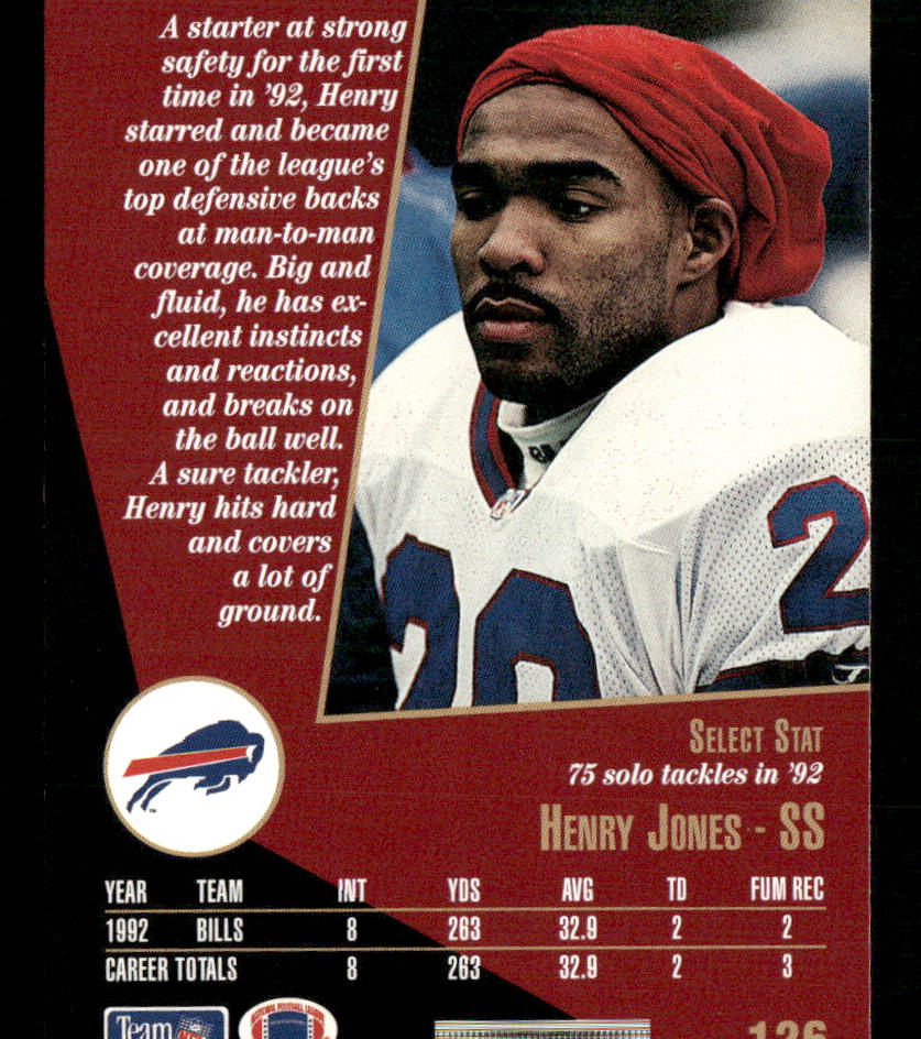 Henry Jones 1993 Select #126 Buffalo Bills