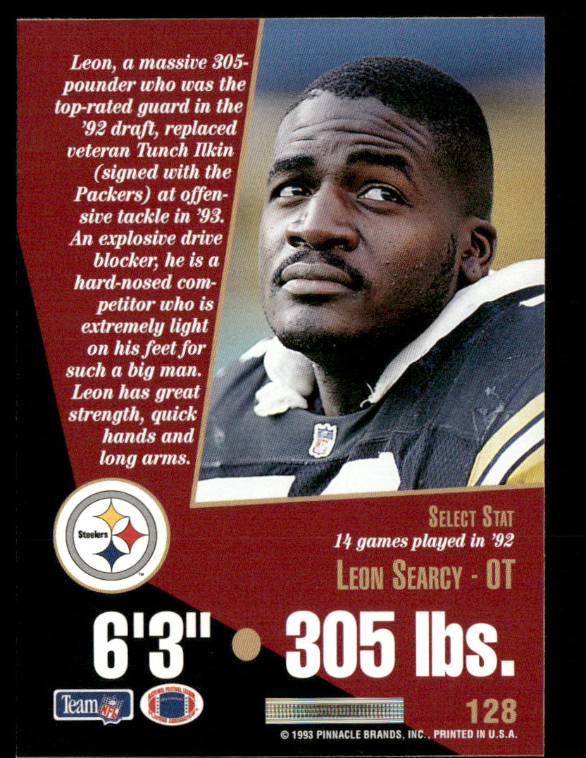 Leon Searcy 1993 Select #128 Pittsburgh Steelers