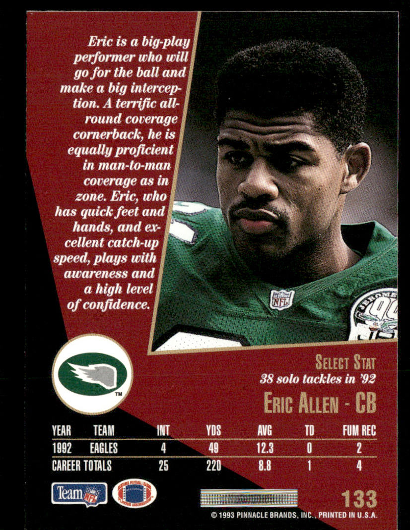 Eric Allen 1993 Select #133 Philadelphia Eagles