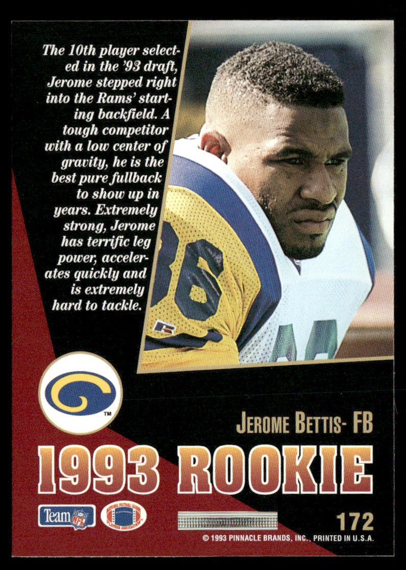 Jerome Bettis 1993 Select #172 RC Los Angeles Rams