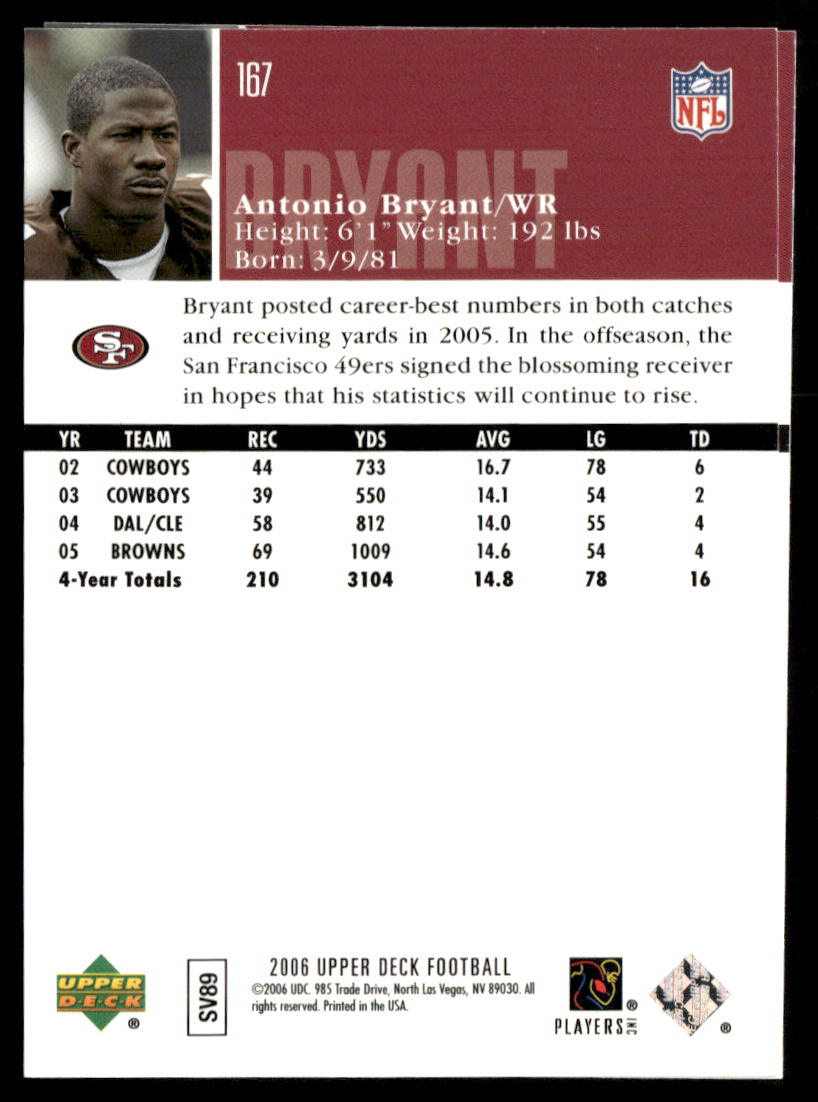 Eric Johnson 2006 Upper Deck #168 San Francisco 49ers