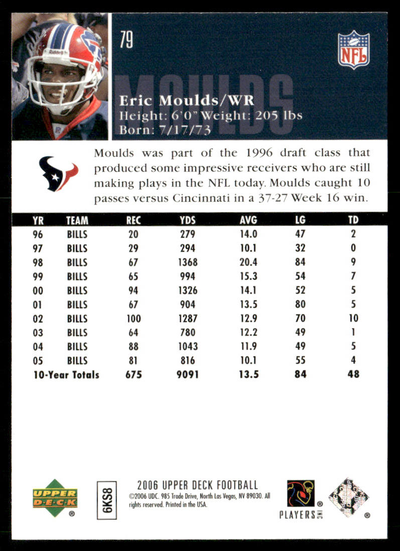 Eric Moulds 2006 Upper Deck #79 Houston Texans
