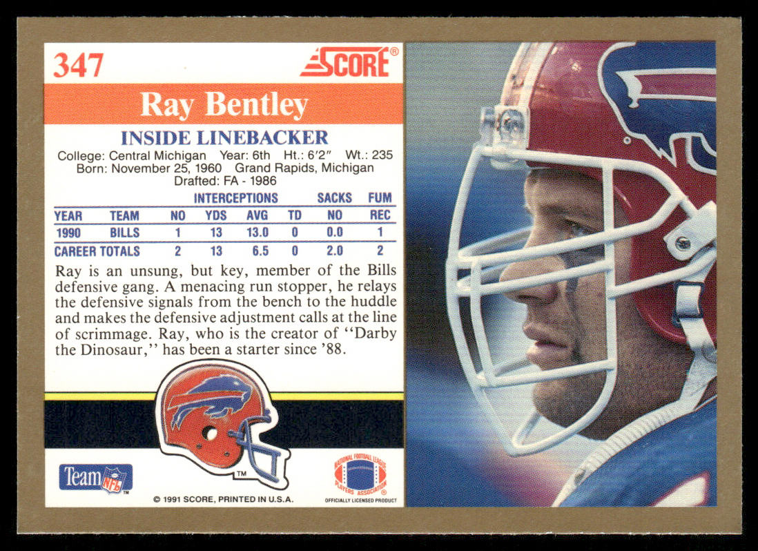 Ray Bentley 1991 Score #347 Buffalo Bills