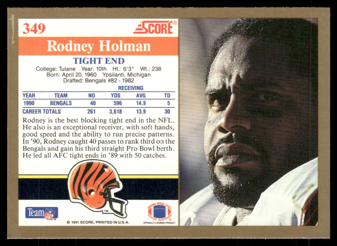 Rodney Holman 1991 Score #349 Cincinnati Bengals