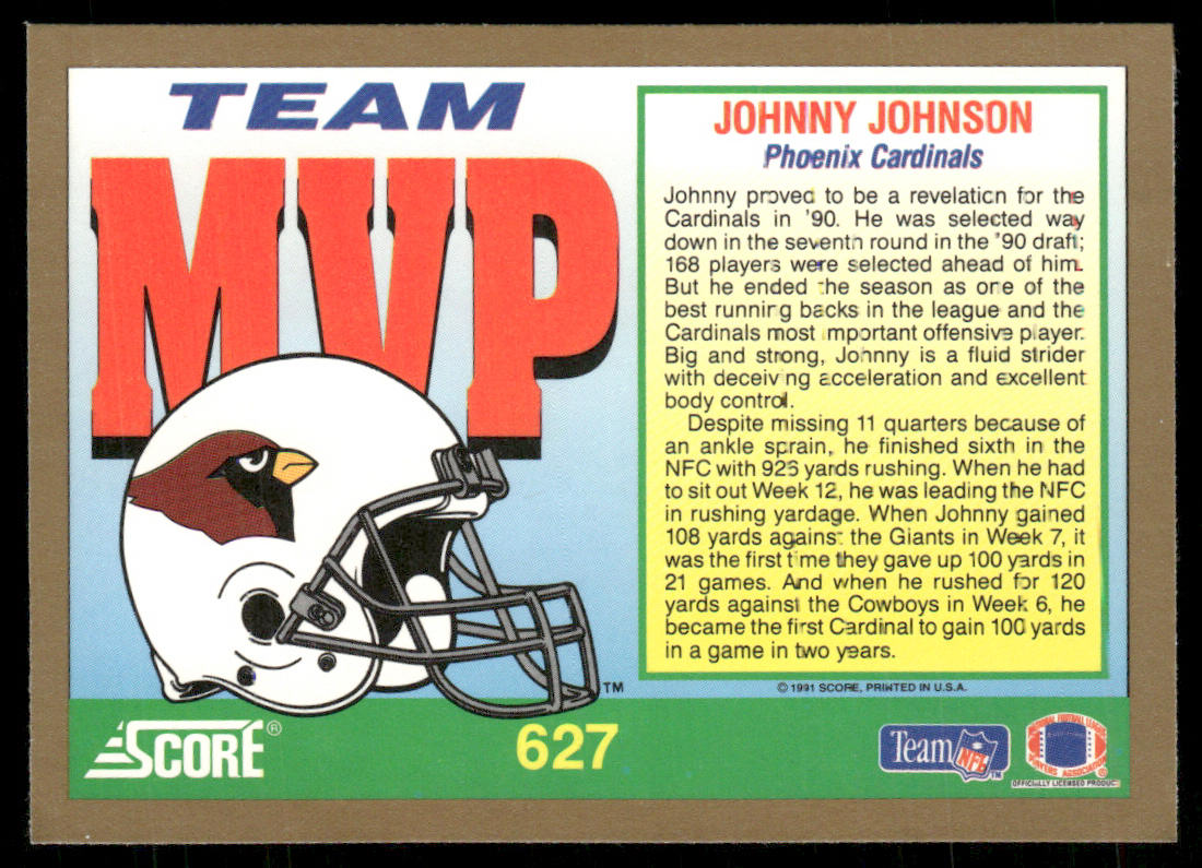 Johnny Johnson 1991 Score #627 Phoenix Cardinals