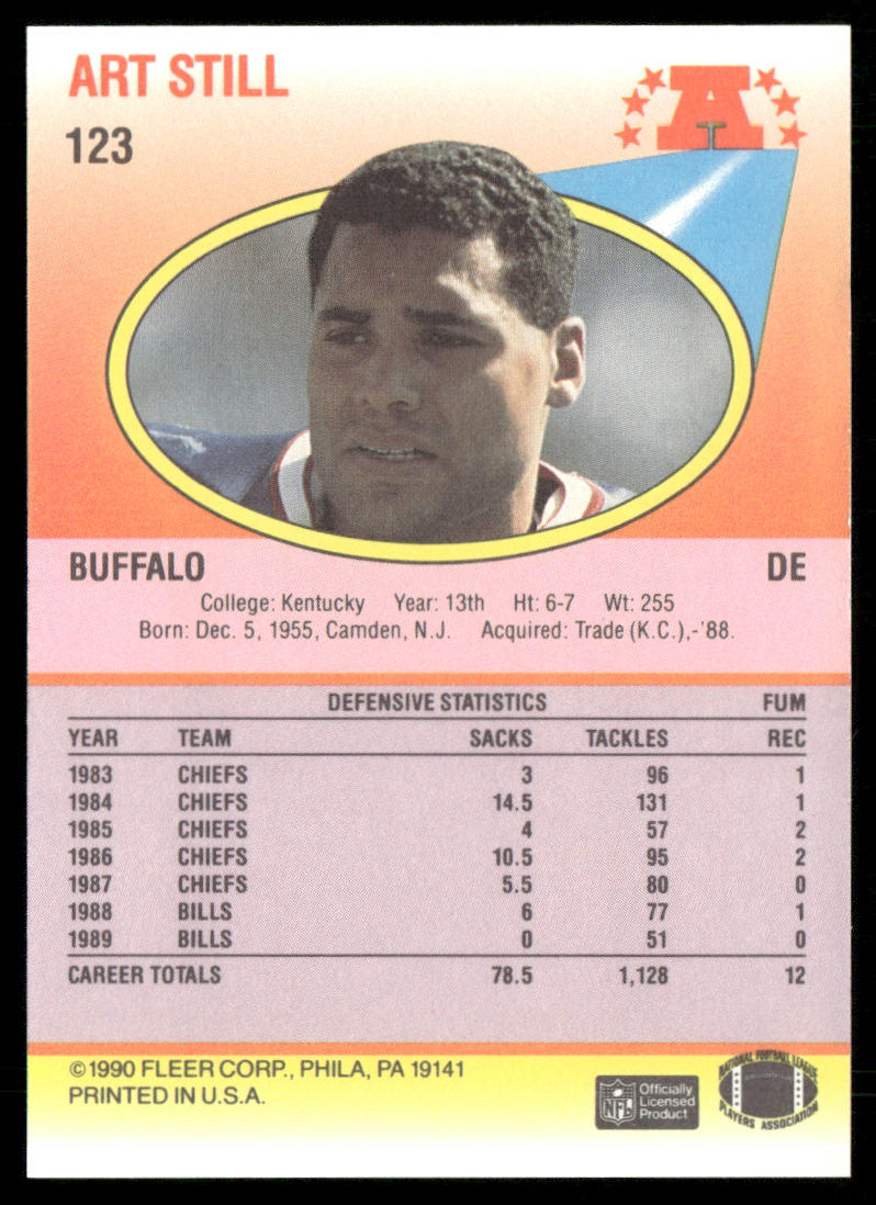 Art Still 1990 Fleer #123 Buffalo Bills
