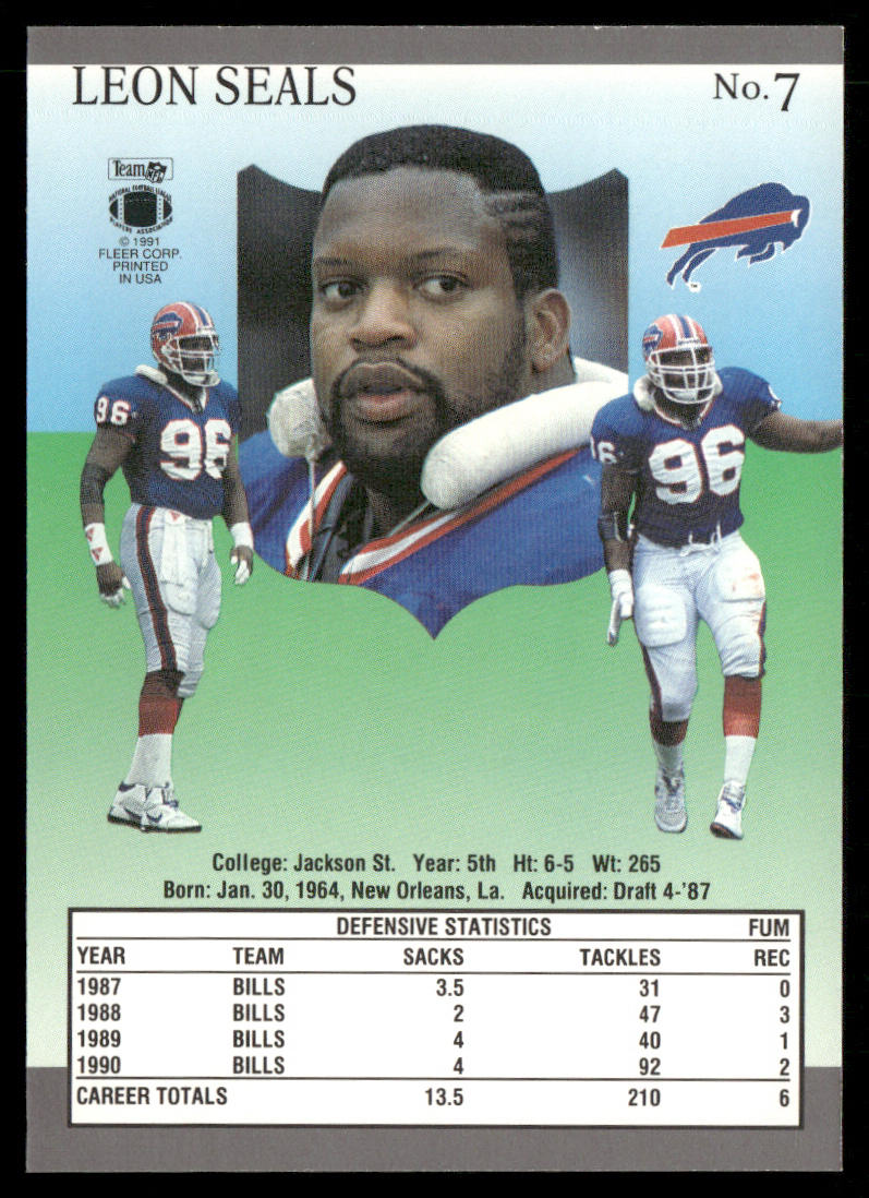 Leon Seals 1991 Ultra #7 Buffalo Bills
