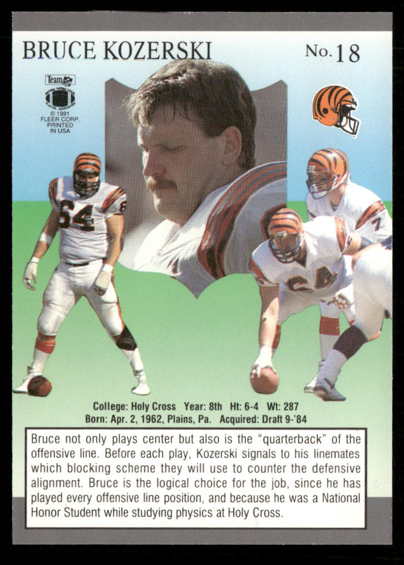 Bruce Kozerski 1991 Ultra #18 Cincinnati Bengals