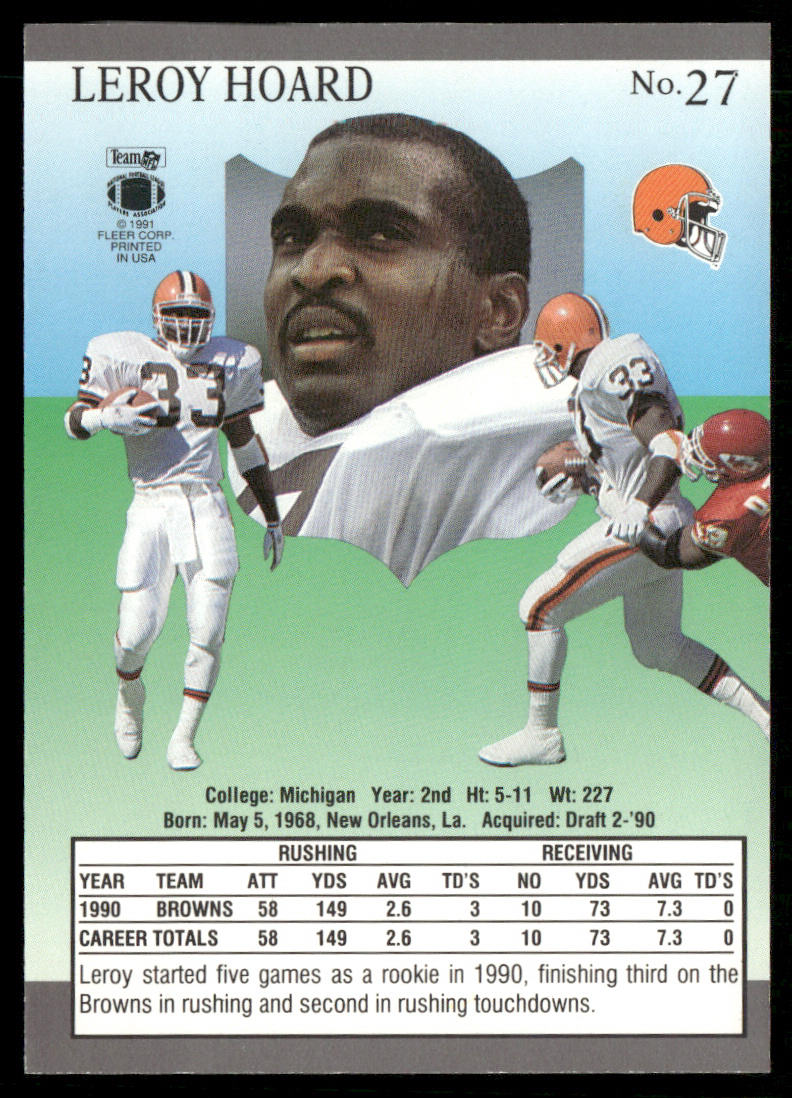 Leroy Hoard 1991 Ultra #27 Cleveland Browns
