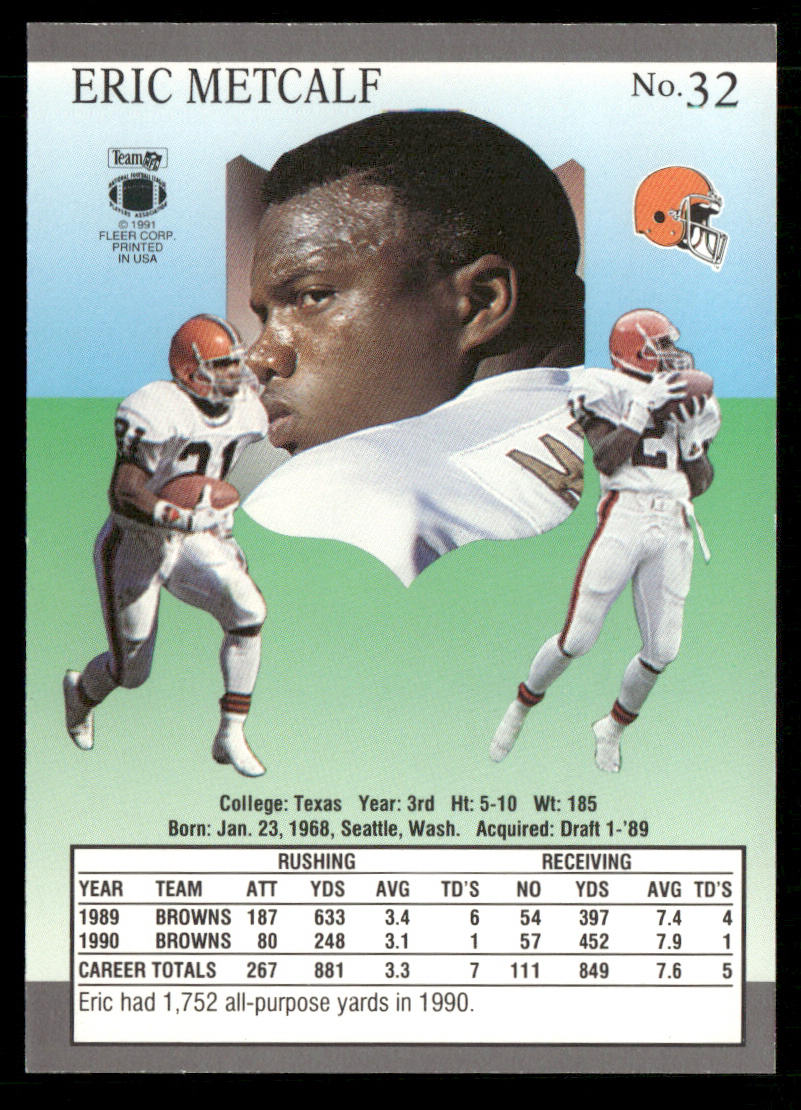Eric Metcalf 1991 Ultra #32 Cleveland Browns