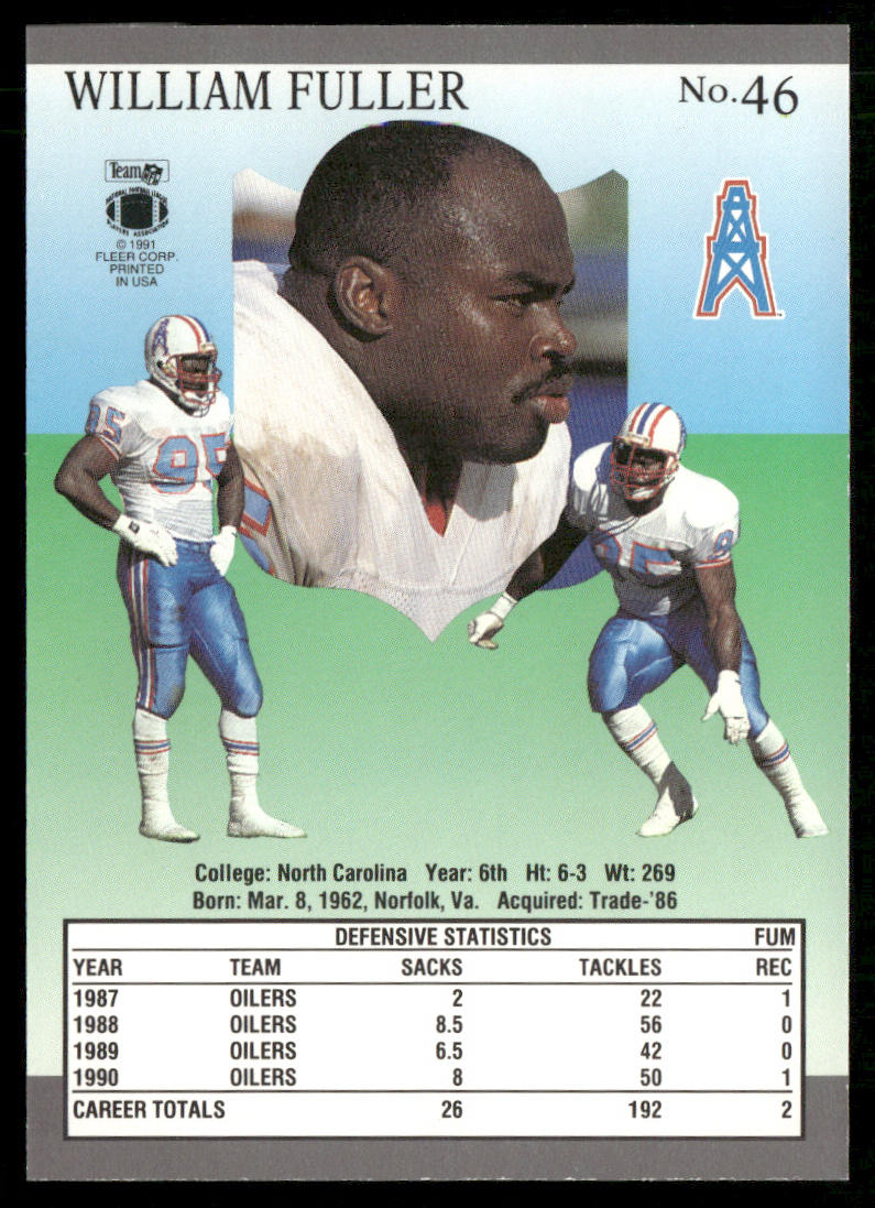 William Fuller 1991 Ultra #46 Houston Oilers