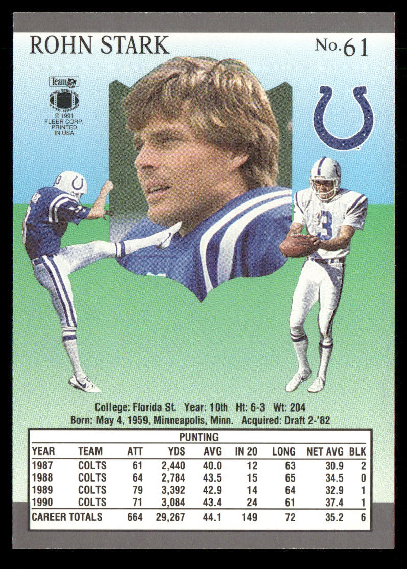 Rohn Stark 1991 Ultra #61 Indianapolis Colts