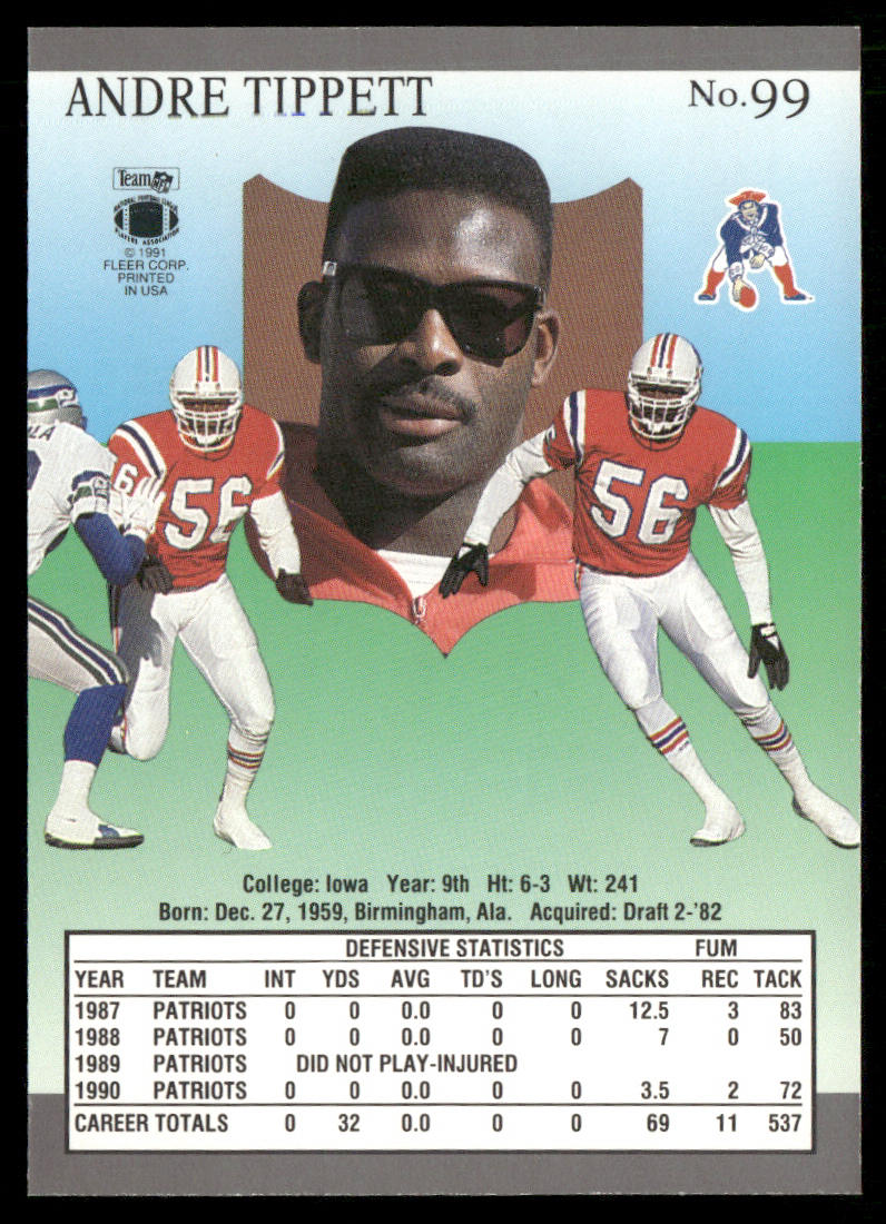 Andre Tippett 1991 Ultra #99 New England Patriots