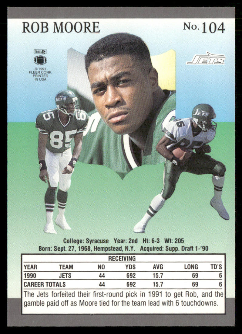 Rob Moore 1991 Ultra #104 New York Jets