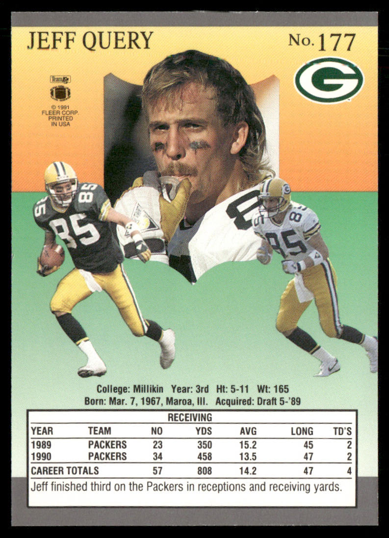 Jeff Query 1991 Ultra #177 Green Bay Packers