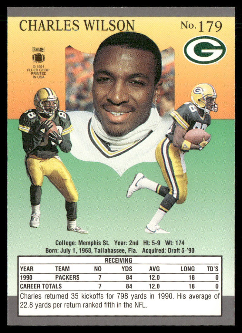 Charles Wilson 1991 Ultra #179 Green Bay Packers