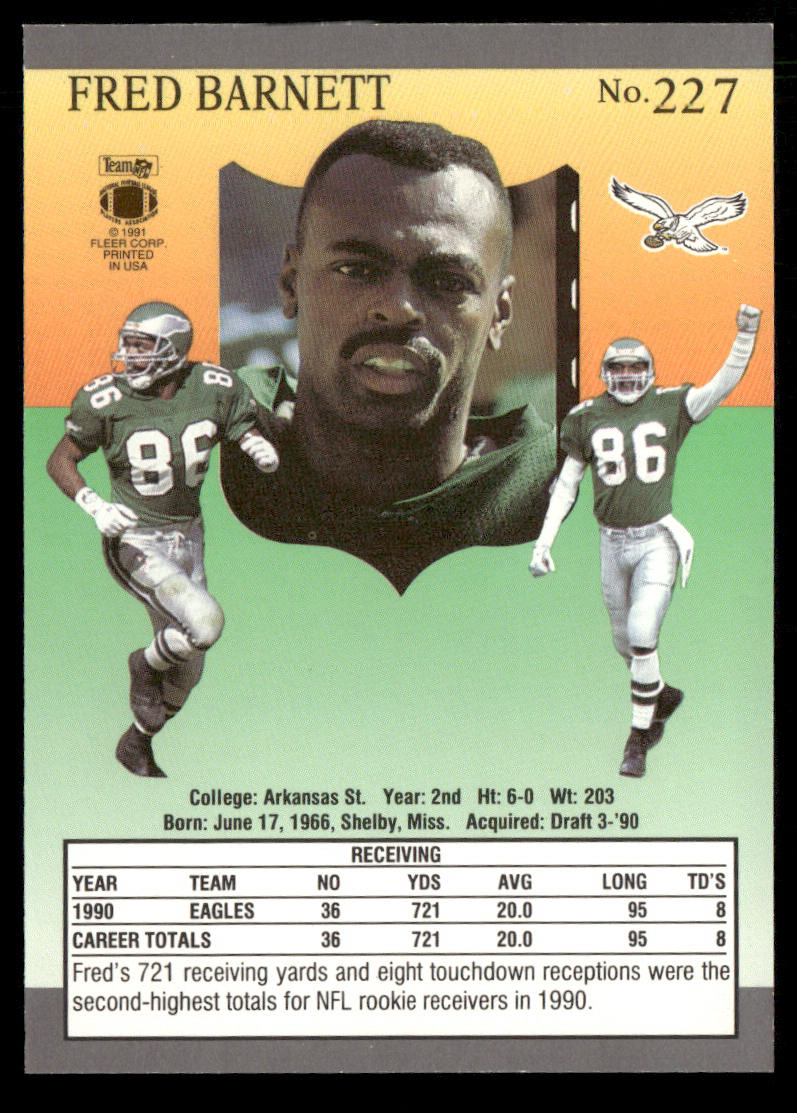 Fred Barnett 1991 Ultra #227 Philadelphia Eagles