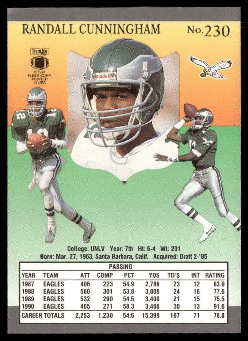 Randall Cunningham 1991 Ultra #230 Philadelphia Eagles