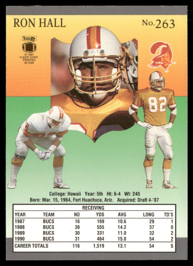 Ron Hall 1991 Ultra #263 Tampa Bay Buccaneers