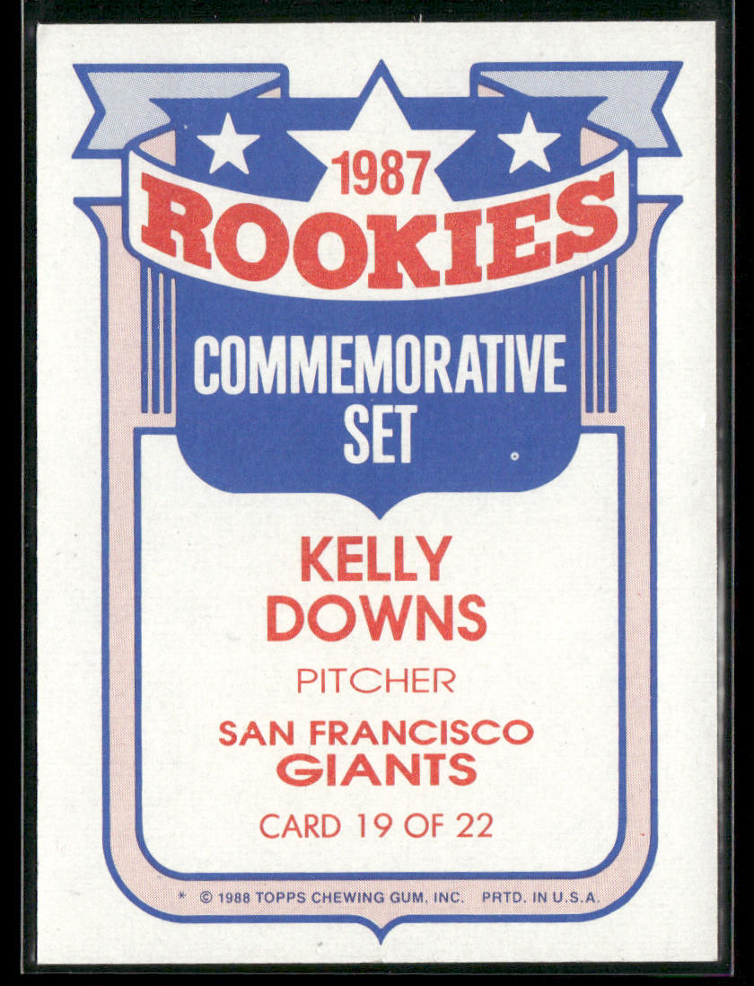 Kelly Downs 1988 Topps Glossy Rookies #19a San Francisco Giants