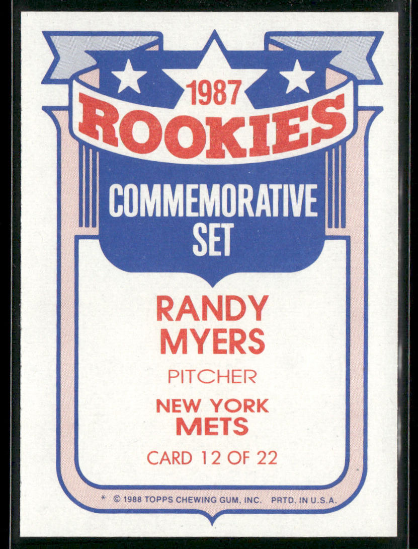Randy Myers 1988 Topps Glossy Rookies #12a New York Mets