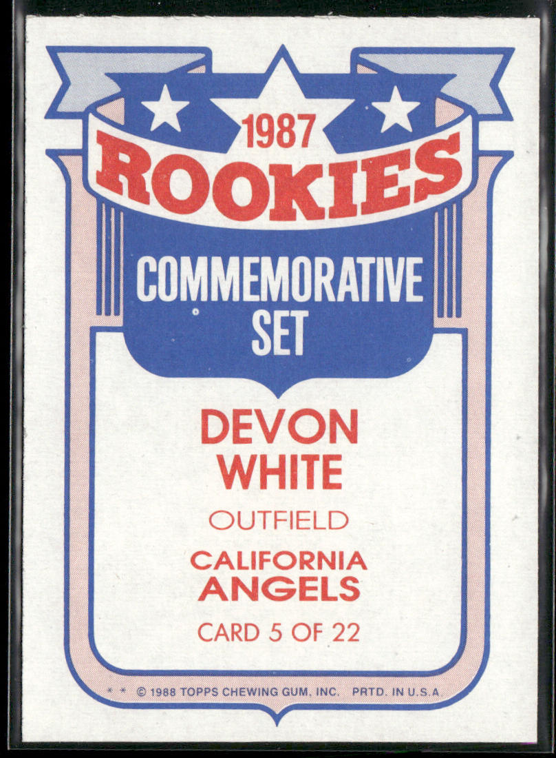 Devon White 1988 Topps Glossy Rookies #5a California Angels