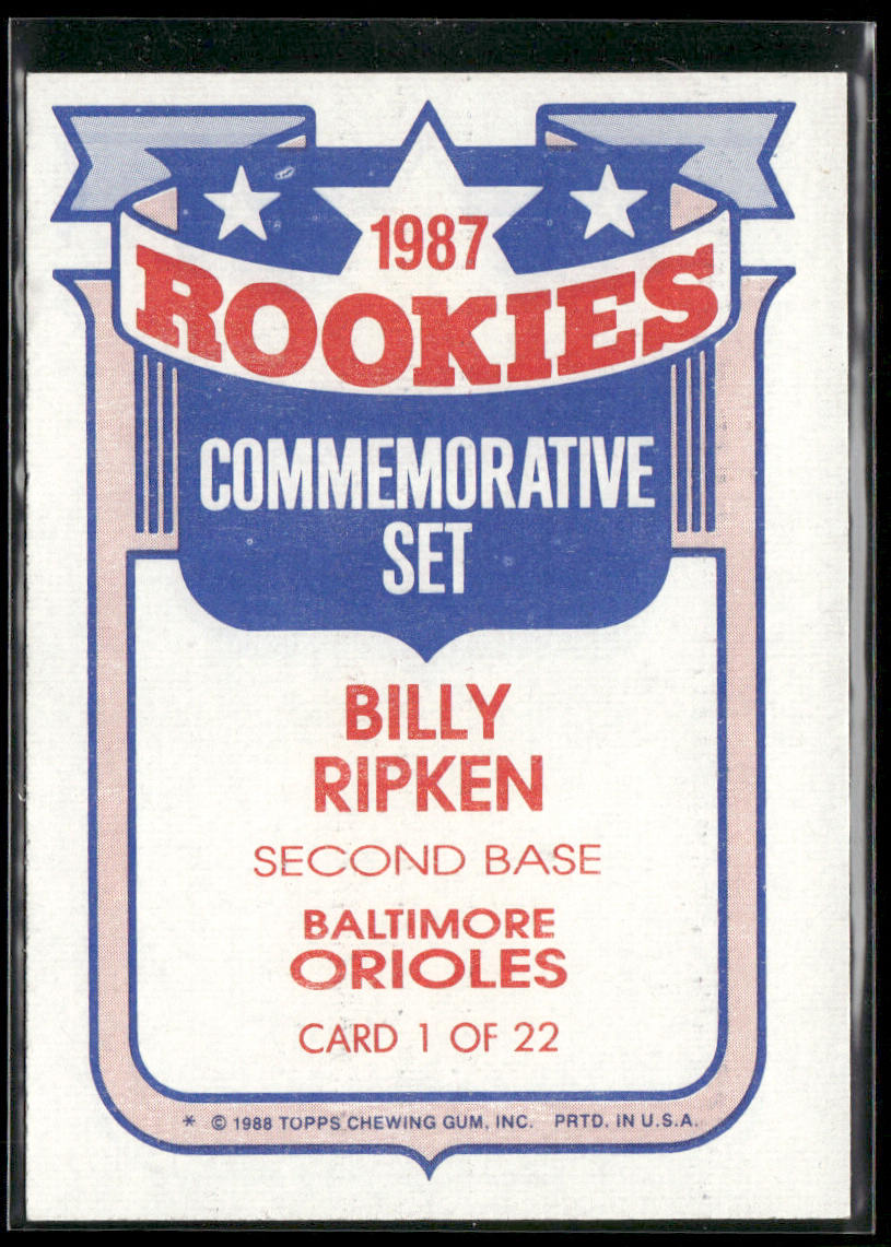 Billy Ripken 1988 Topps Glossy Rookies #1a Baltimore Orioles