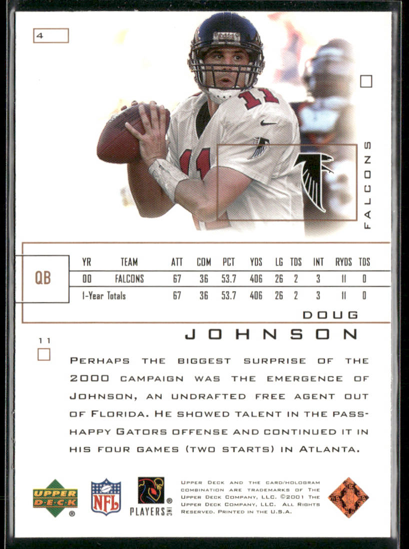 Doug Johnson 2001 Upper Deck Pros & Prospects #4 Atlanta Falcons