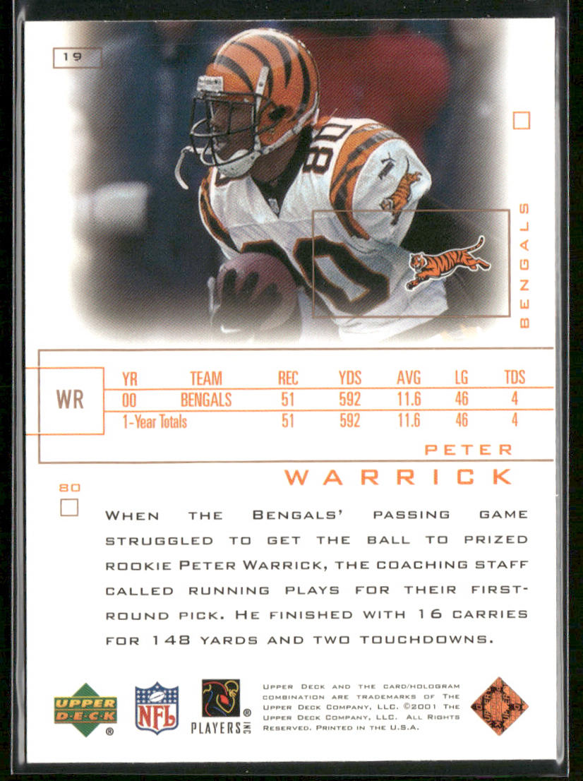 Peter Warrick 2001 Upper Deck Pros & Prospects #19 Cincinnati Bengals