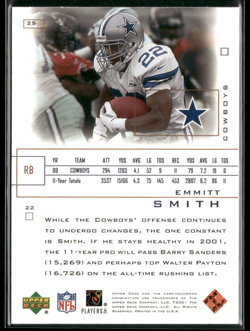 Emmitt Smith 2001 Upper Deck Pros & Prospects #25 Dallas Cowboys