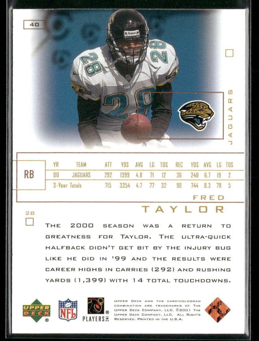 Fred Taylor 2001 Upper Deck Pros & Prospects #40 Jacksonville Jaguars