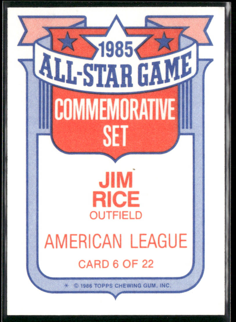 Jim Rice 1986 Topps Glossy All-Stars #6 Boston Red Sox
