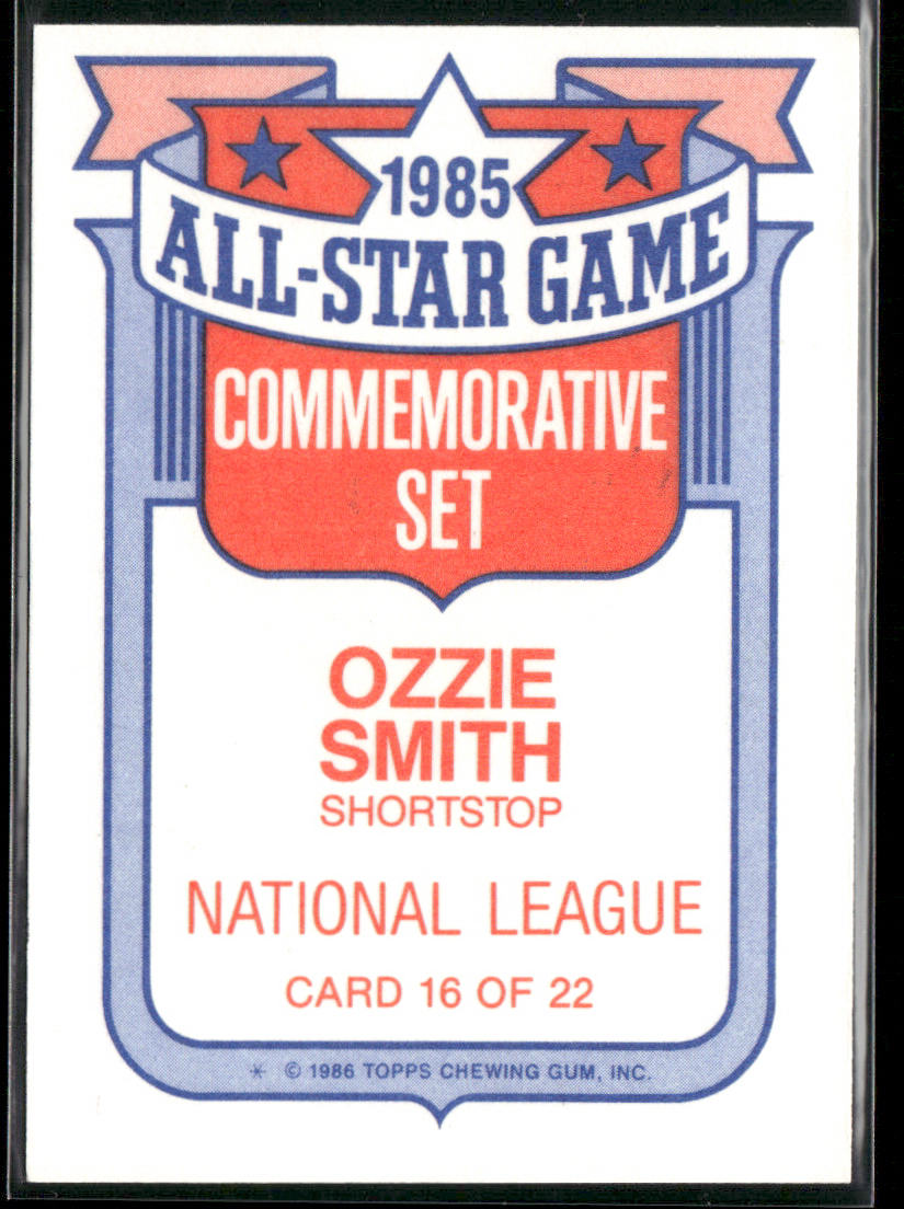 Ozzie Smith 1986 Topps Glossy All-Stars #16 St. Louis Cardinals