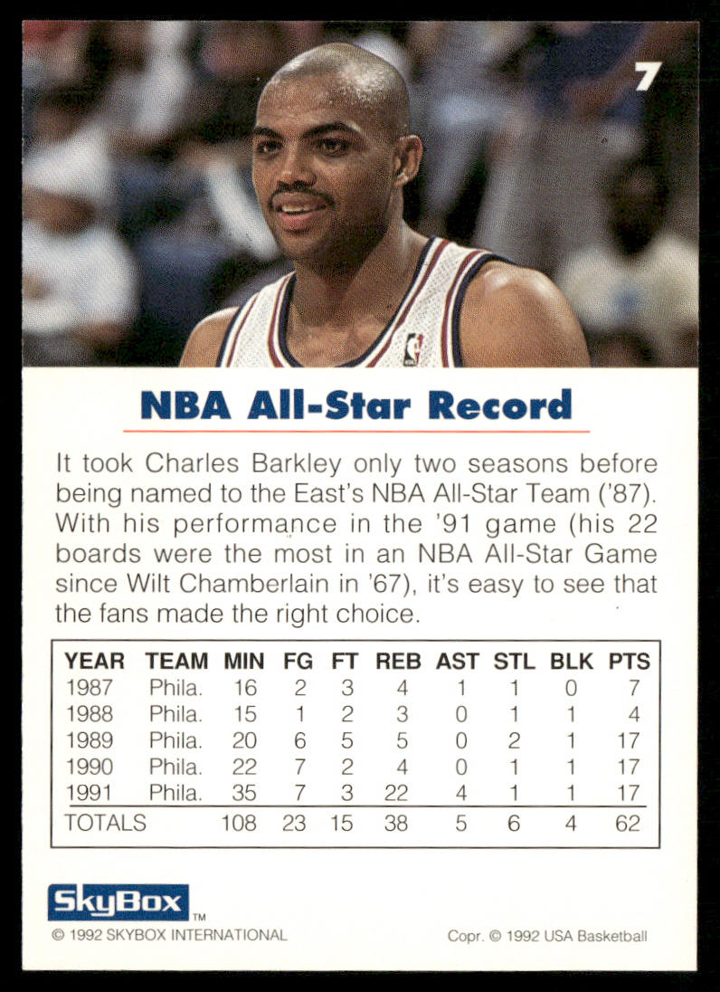 Charles Barkley 1992 SkyBox USA #7 USA