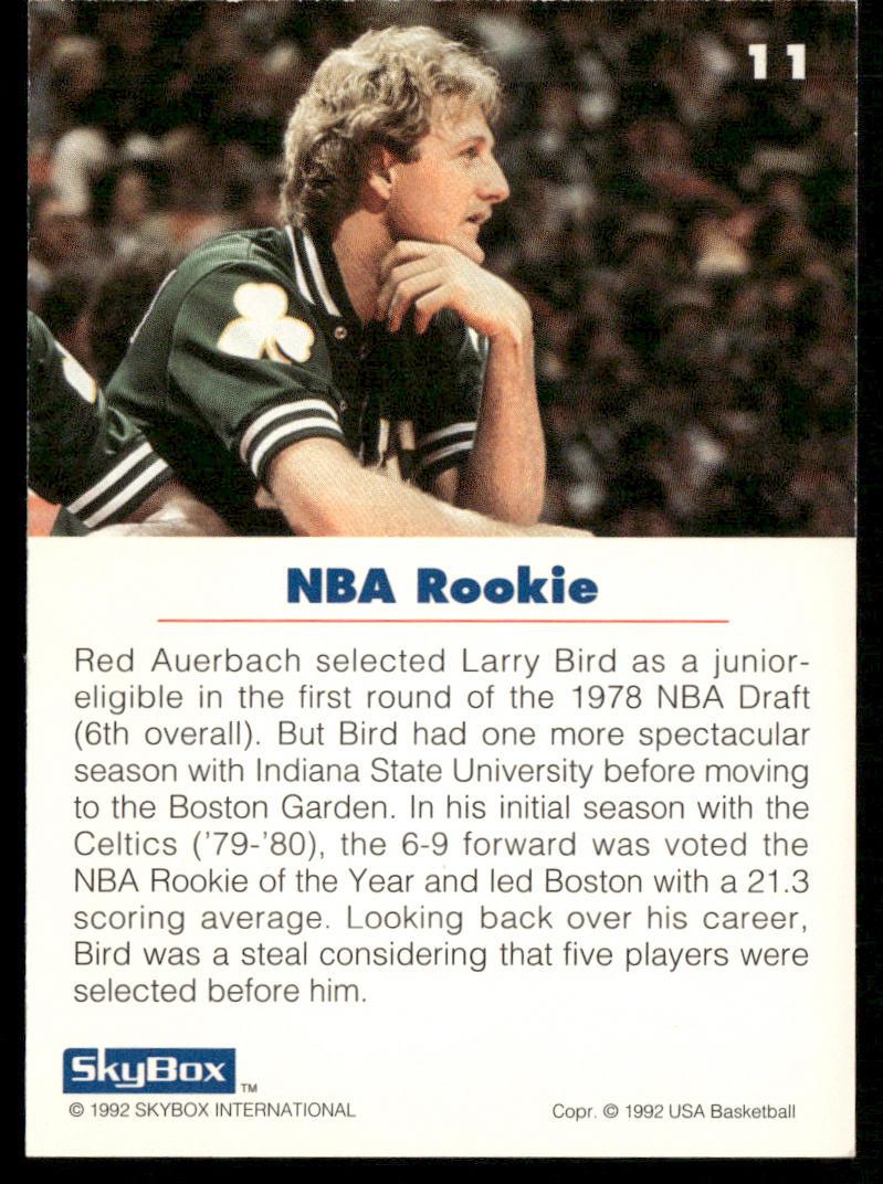 Larry Bird 1992 SkyBox USA #11 USA