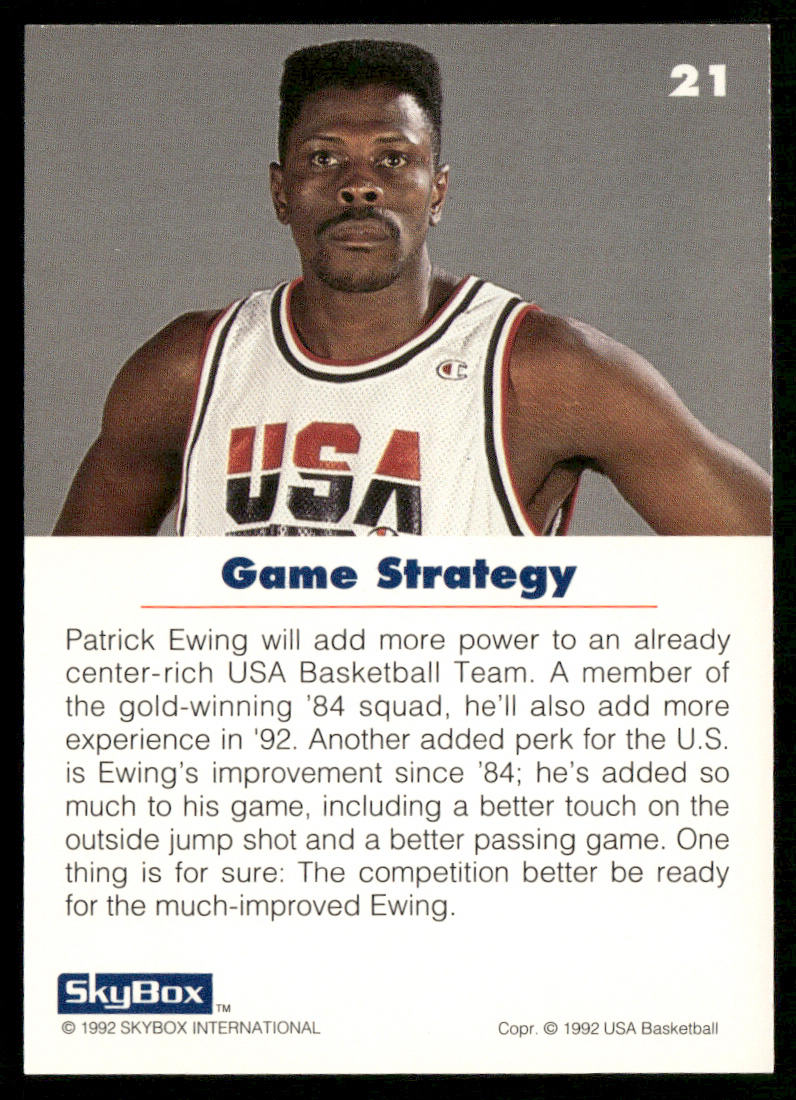 Patrick Ewing 1992 SkyBox USA #21 USA