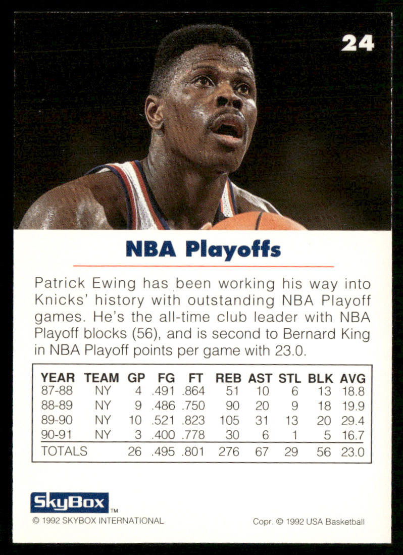 Patrick Ewing 1992 SkyBox USA #24 USA