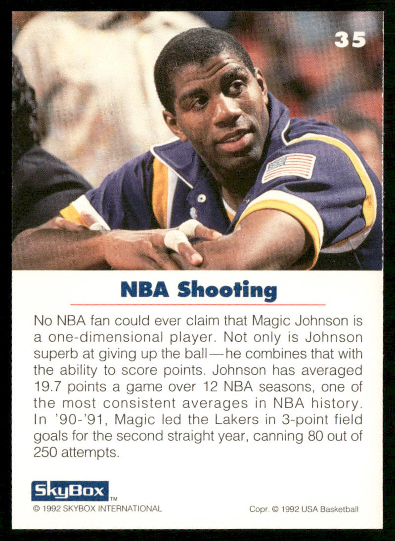 Earvin "Magic" Johnson 1992 SkyBox USA #35 USA