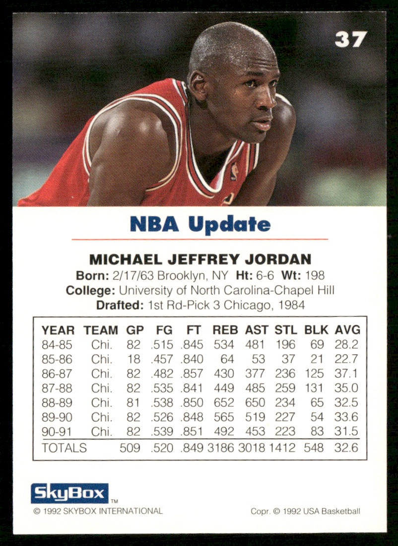 Michael Jordan 1992 SkyBox USA #37 USA