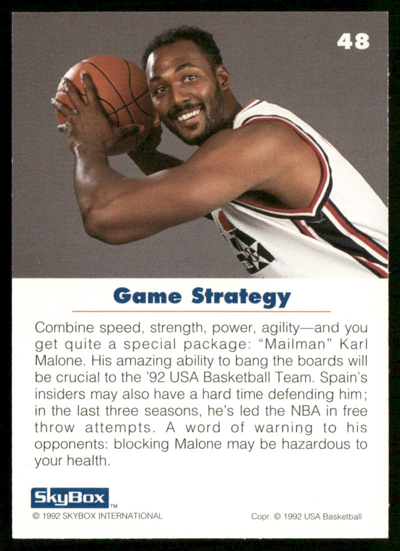 Karl Malone 1992 SkyBox USA #48 USA