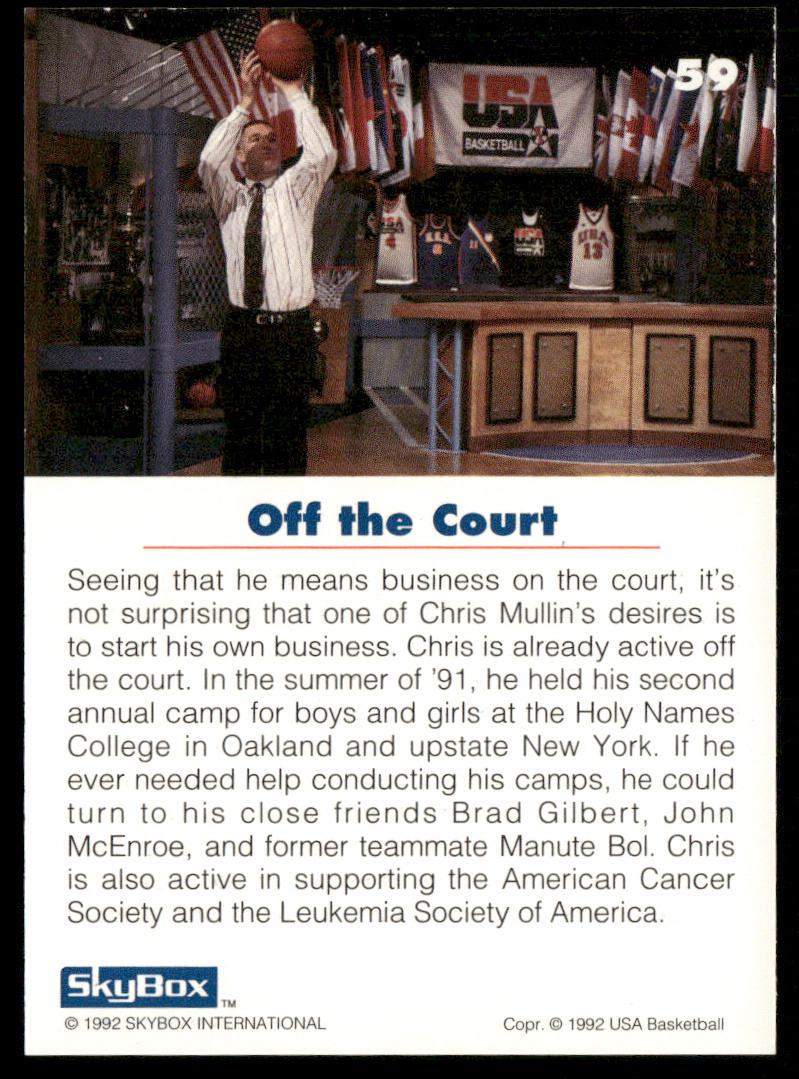 Chris Mullin 1992 SkyBox USA #59 USA