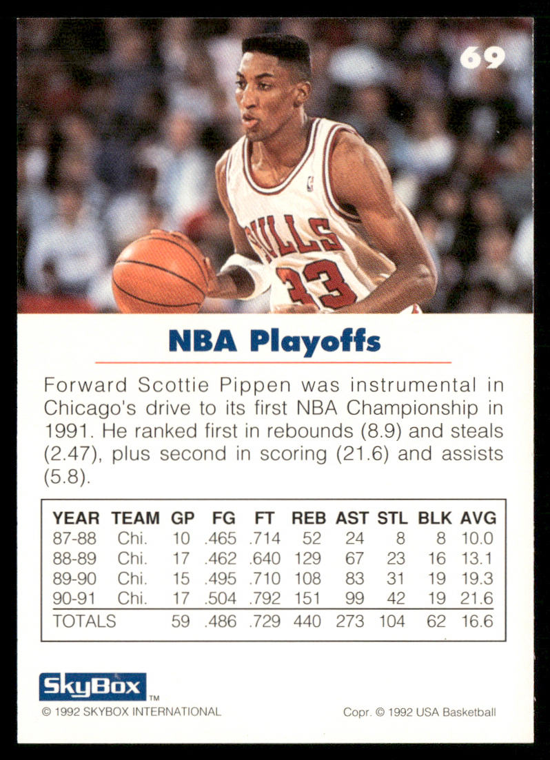 Scottie Pippen 1992 SkyBox USA #69 USA