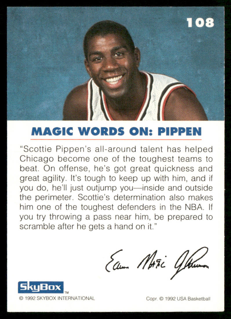 Magic on Pippen 1992 SkyBox USA #108 USA