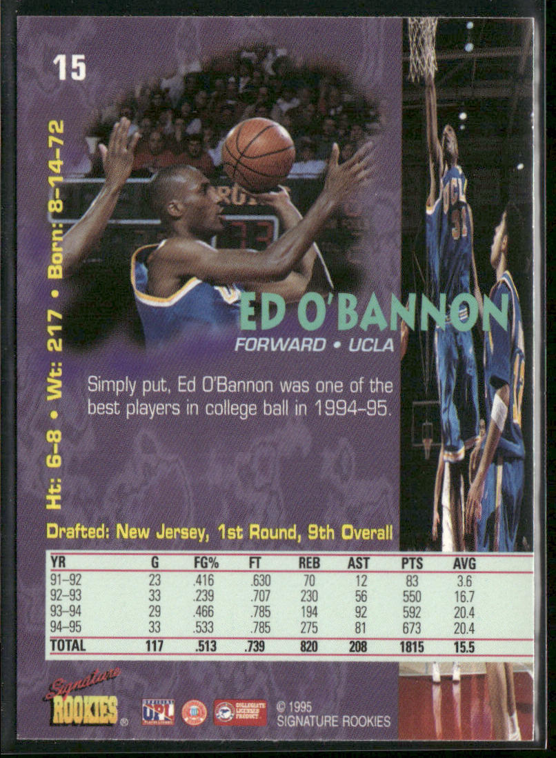 Ed O'Bannon 1995 Signature Rookies Tetrad #15 New Jersey Nets