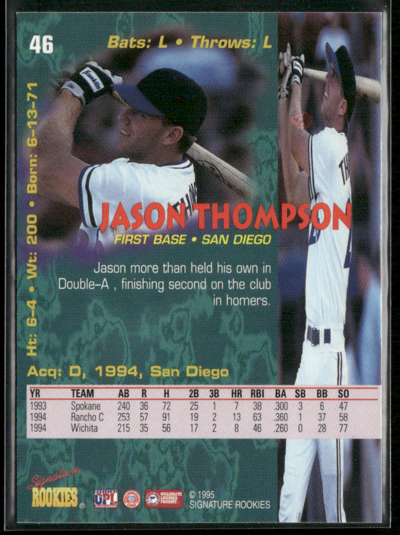 Jason Thompson 1995 Signature Rookies Tetrad #46 San Diego Padres
