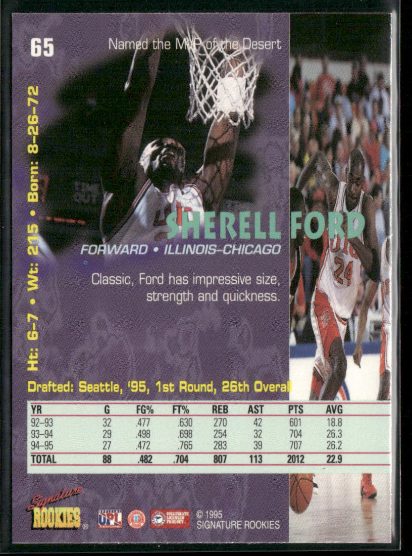 Sherrell Ford 1995 Signature Rookies Tetrad #65 UIC Flames